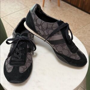 Coach Black and Gray Signature Logo Sneakers